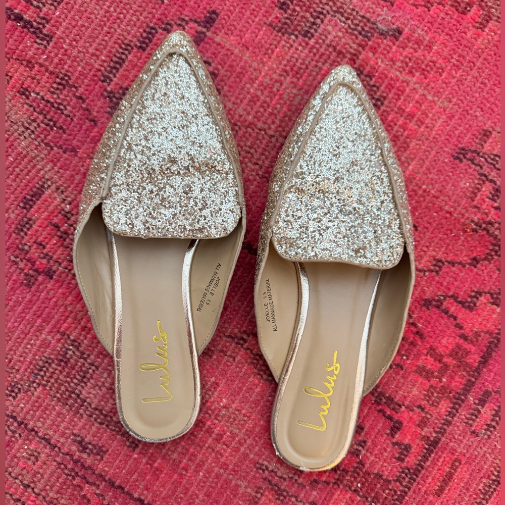 Lulu's Sparkling Gold Women's Mules